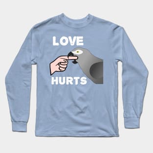 Love Hurts African Grey Parrot Biting Long Sleeve T-Shirt